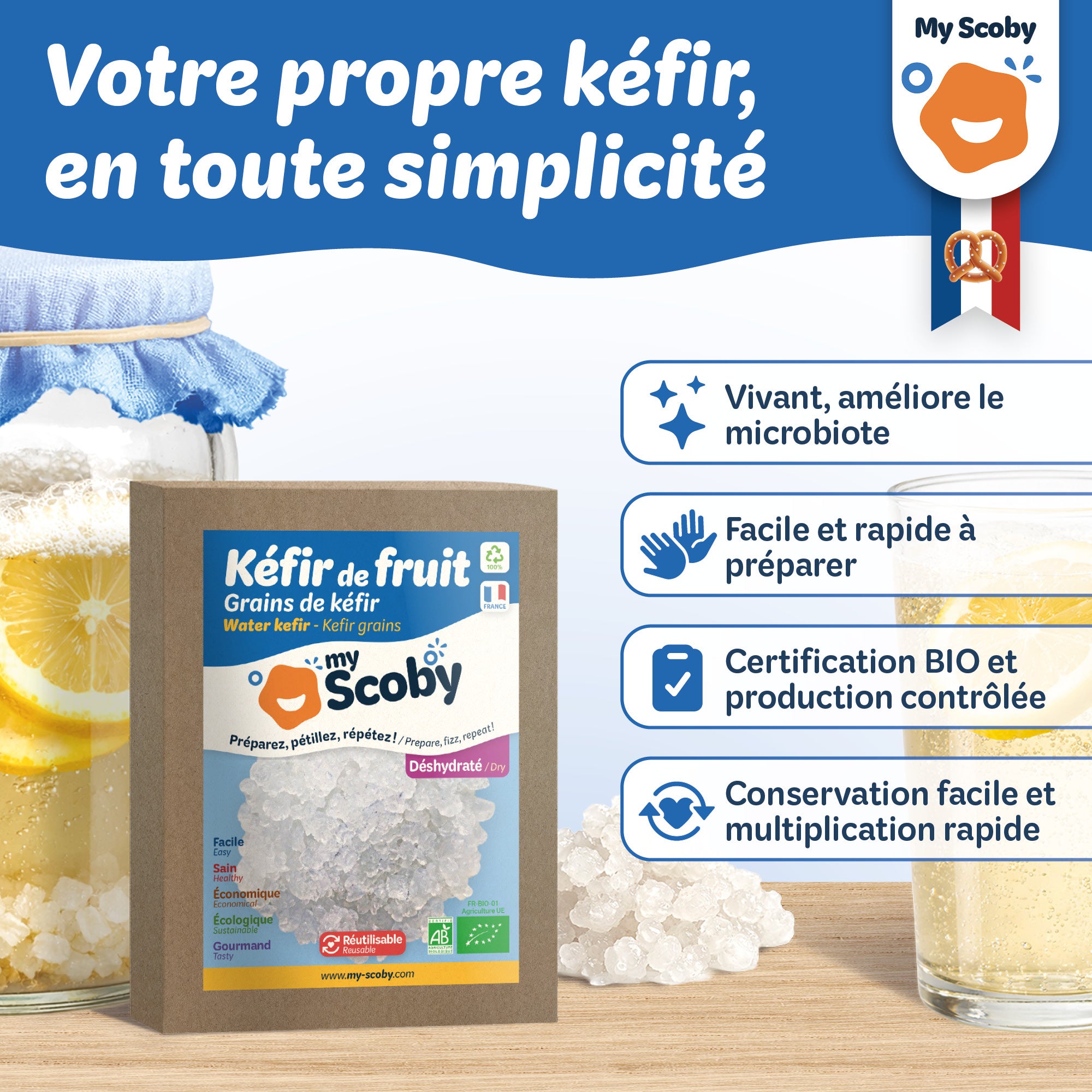 Grains de kéfir de fruit BIO