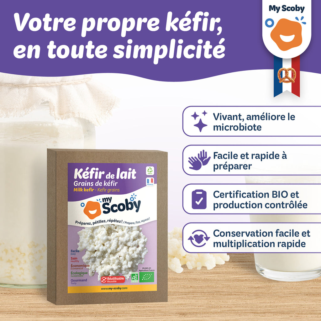 Grains de kéfir de lait BIO